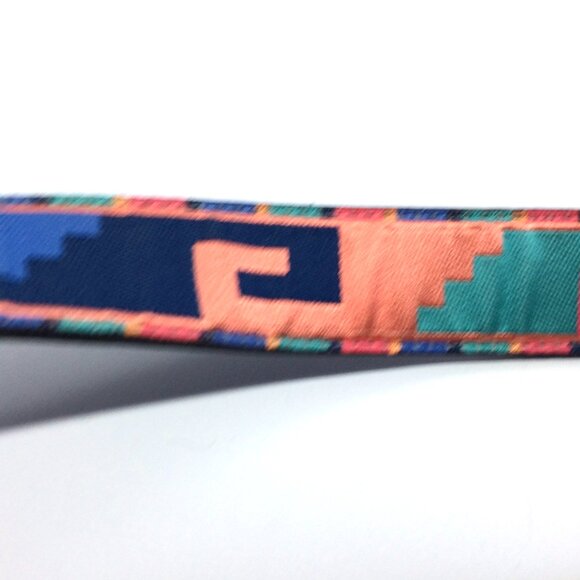 VINTAGE NUOVO SOUTHWESTERN Western Belt Aztec Pink Teal Silver Buckle 29 - 33 W - Picture 12 of 16